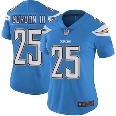Los Angeles Chargers NFL Football Melvin Gordon Electric Blue Jersey Women Limited #25 Alternate Vapor Untouchable->women nfl jersey->Women Jersey